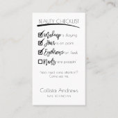 爪、 ネイル白黒美しいチェックリストBusiness Logo 名刺 (正面)