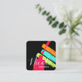 爪、 ネイル研磨カラフル塗抹ネイルアーティストサロン スクエア名刺 (スタンド正面)