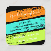 爪、 ネイル研磨カラフル塗抹ネイルアーティストサロン スクエア名刺 (裏面)