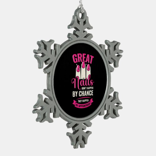 爪、 ネイル素晴らしはアポイントメント スノーフレークピューターオーナメント (左)