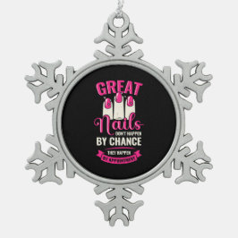 爪、 ネイル素晴らしはアポイントメント スノーフレークピューターオーナメント