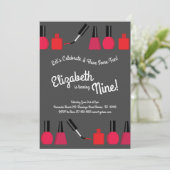 爪、 ネイル絵を描ズポーランドキッズガールズバースデーパーティー 招待状 (スタンド正面)