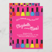 爪、 ネイル絵画ズ·ポーランドの子どもたち誕生パーティー 招待状 (正面/裏面)