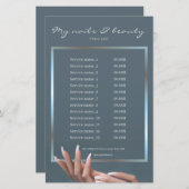 爪、 ネイル美しいサロンの背景およびフレーム価格表 (正面/裏面)