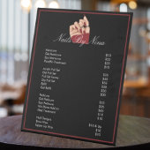 爪、 ネイル美しいサロンマニキュリストブラック&レッドプライス 台座サイン