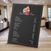 爪、 ネイル美しいサロンマニキュリストブラック&レッドプライス 台座サイン