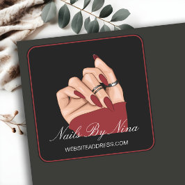 爪、 ネイル美しいサロンマニキュリストブランドプロモーション スクエアシール