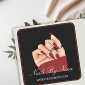 爪、 ネイル美しいサロンマニキュリストブランドプロモーション スクエアシール