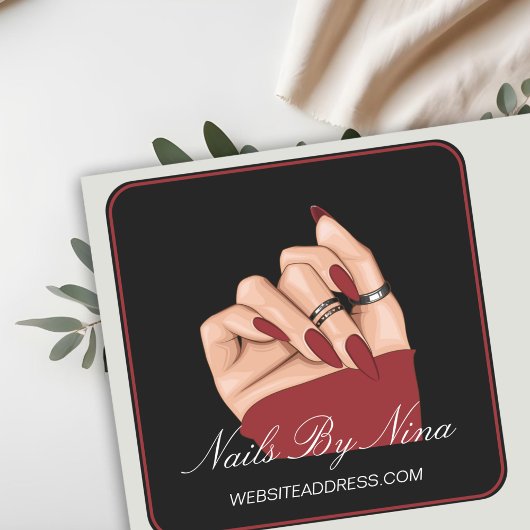 爪、 ネイル美しいサロンマニキュリストブランドプロモーション スクエアシール