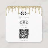 爪、 ネイル美しいサロン爪、 ネイルアートマニキュア金ゴールド スクエア名刺 (裏面)