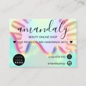 爪、 ネイル自筆証書オンラインショップありがとうショッピング 名刺 (正面)