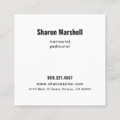 爪、 ネイル&フランスのオーランズマニキュアペディキュアサロン スクエア名刺 (裏面)