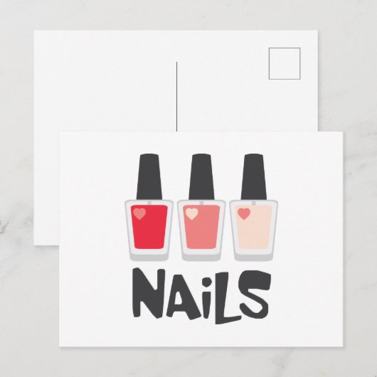 爪、 ネイル ポストカード (正面/裏面)
