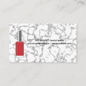 爪、 ネイル | レッド爪、 ネイルポーランドポア | 大理石 名刺 (裏面)