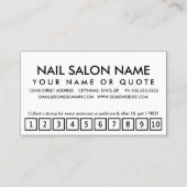 爪、 ネイル。ロイヤリティパンチカード ロイヤリティカード (裏面)