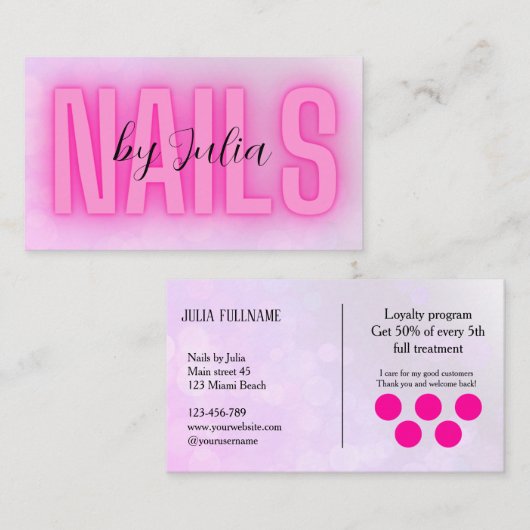 爪、 ネイル（名刺） 名刺 (正面/裏面)