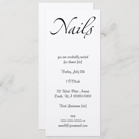 爪、 ネイル 招待状 (正面/裏面)