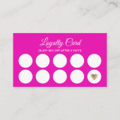 爪、 ネイル&歯玉ネオンピンクサロンロイヤリティパンチ ロイヤリティカード (裏面)