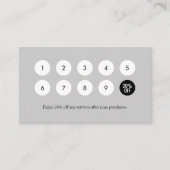 爪、 ネイル |美しいサロンロイヤリティカードグレーの花 ロイヤリティカード (正面)