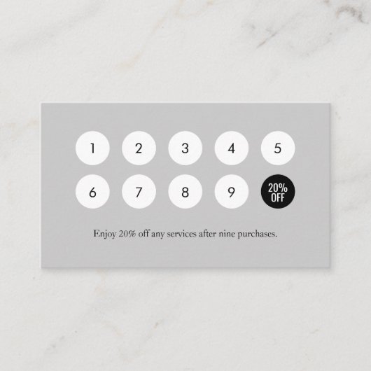 爪、 ネイル |美しいサロンロイヤリティカードグレーの花 ロイヤリティカード (正面)