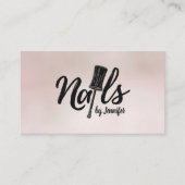 爪、 ネイルby文字ロゴスケッチブラックon Magnolia Pink 名刺 (正面)
