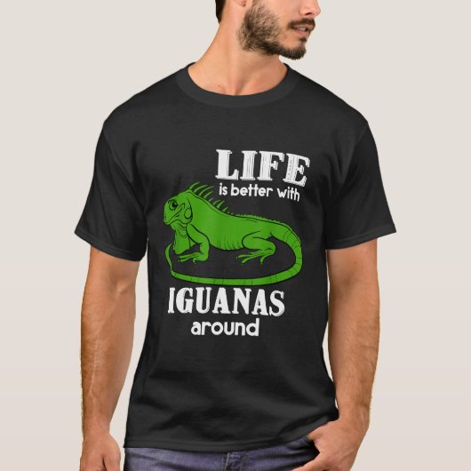 爬虫動物園飼育員イグアナ Tシャツ (正面)