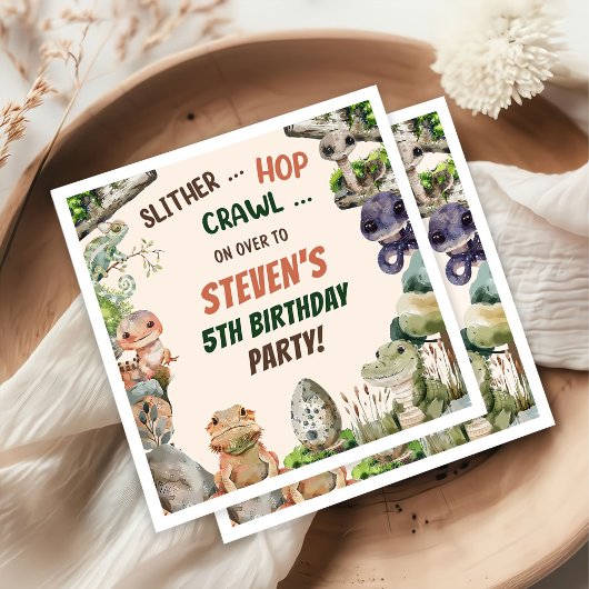 爬虫性子供の誕生日パーティー スタンダードカクテルナプキン
