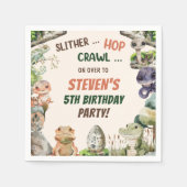 爬虫性子供の誕生日パーティー スタンダードカクテルナプキン (正面)