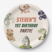 爬虫性子供の誕生日パーティー ペーパープレート (正面)