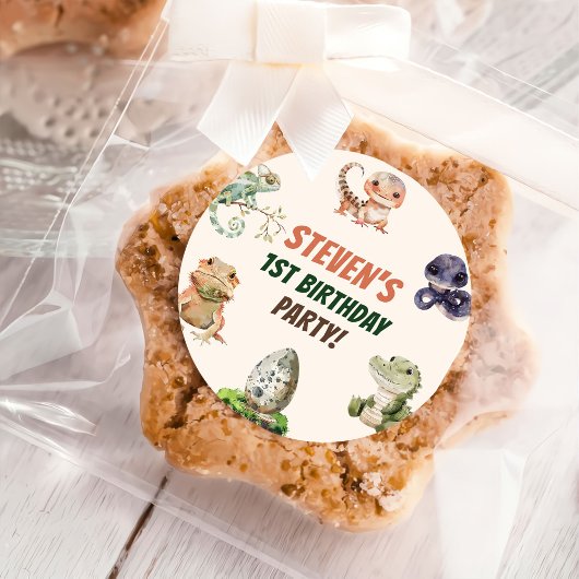 爬虫性子供の誕生日パーティー ラウンドシール