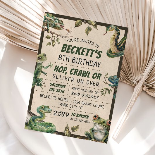 爬虫性子供の誕生日パーティー 招待状