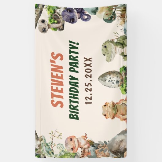 爬虫性子供の誕生日パーティー 横断幕 (縦)