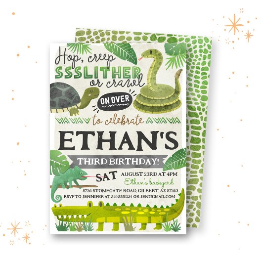 爬虫性子供の誕生日招待状 招待状