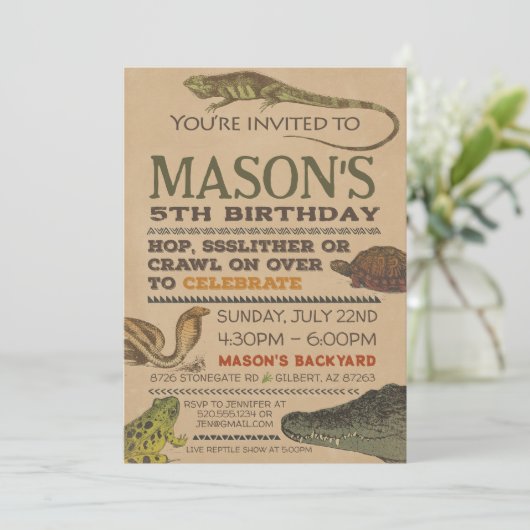 爬虫性誕生日招待状 招待状 (スタンド正面)