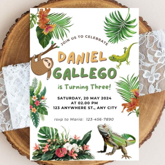 爬虫性誕生日招待状 招待状