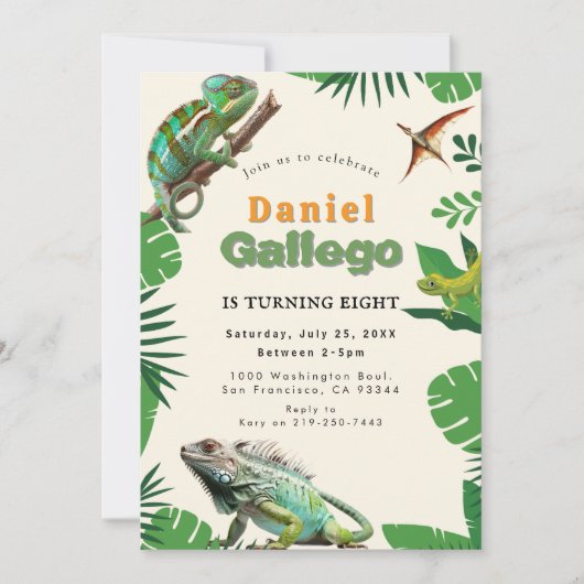 爬虫性誕生日招待状 招待状 (正面)