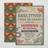 爬虫性誕生日招待状 |爬虫類パーティー 招待状 (正面/裏面)