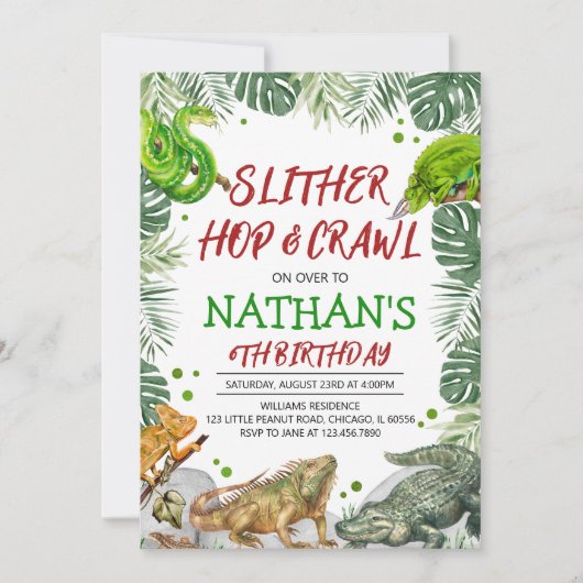 爬虫性誕生日 招待状 (正面)
