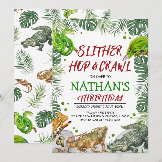 爬虫性誕生日 招待状 (正面/裏面)