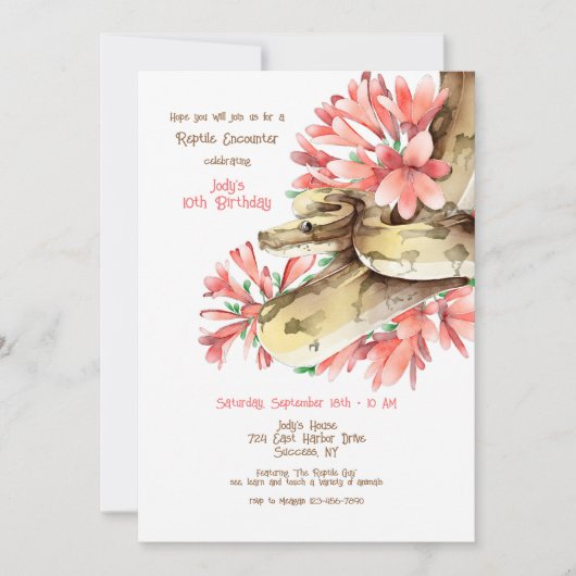 爬虫類との出会いのご案内 招待状 (正面)