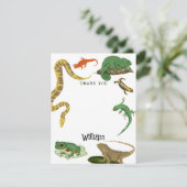 爬虫類と両生類の子供向け名前 サンキューカード (スタンド正面)
