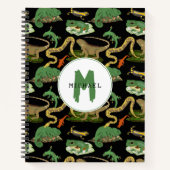 爬虫類と両生類の子供用モノグラム ノートブック (正面)