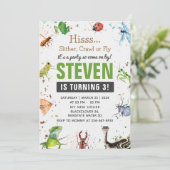 爬虫類と昆虫の編集可能な招待状 招待状 (スタンド正面)