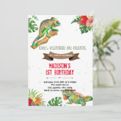 爬虫類の女の子の誕生日パーティー招待状 招待状 (スタンド正面)