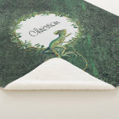 爬虫類の恋人のアート名前をカスタムする素朴緑 シェルパブランケット (3/4)