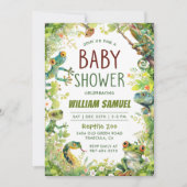 爬虫類の男の子の赤ちゃんシャワー 招待状 (正面)