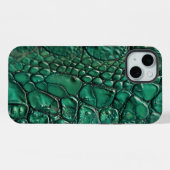 爬虫類の粋なエメラルドデザイン iPhoneケース (裏面横)