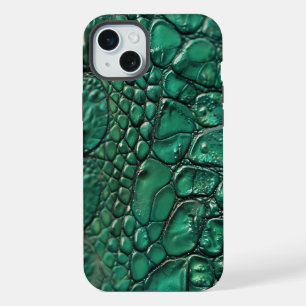 爬虫類の粋なエメラルドデザイン iPhone 15 PLUSケース