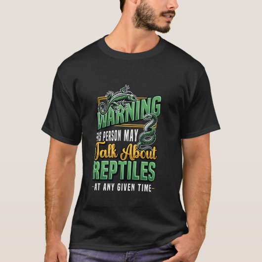 爬虫類の話ならいつでもどうぞ トカゲ好きさん Tシャツ (正面)