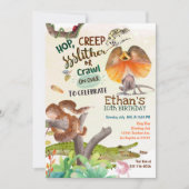 爬虫類の誕生日パーティー 招待状 (正面)